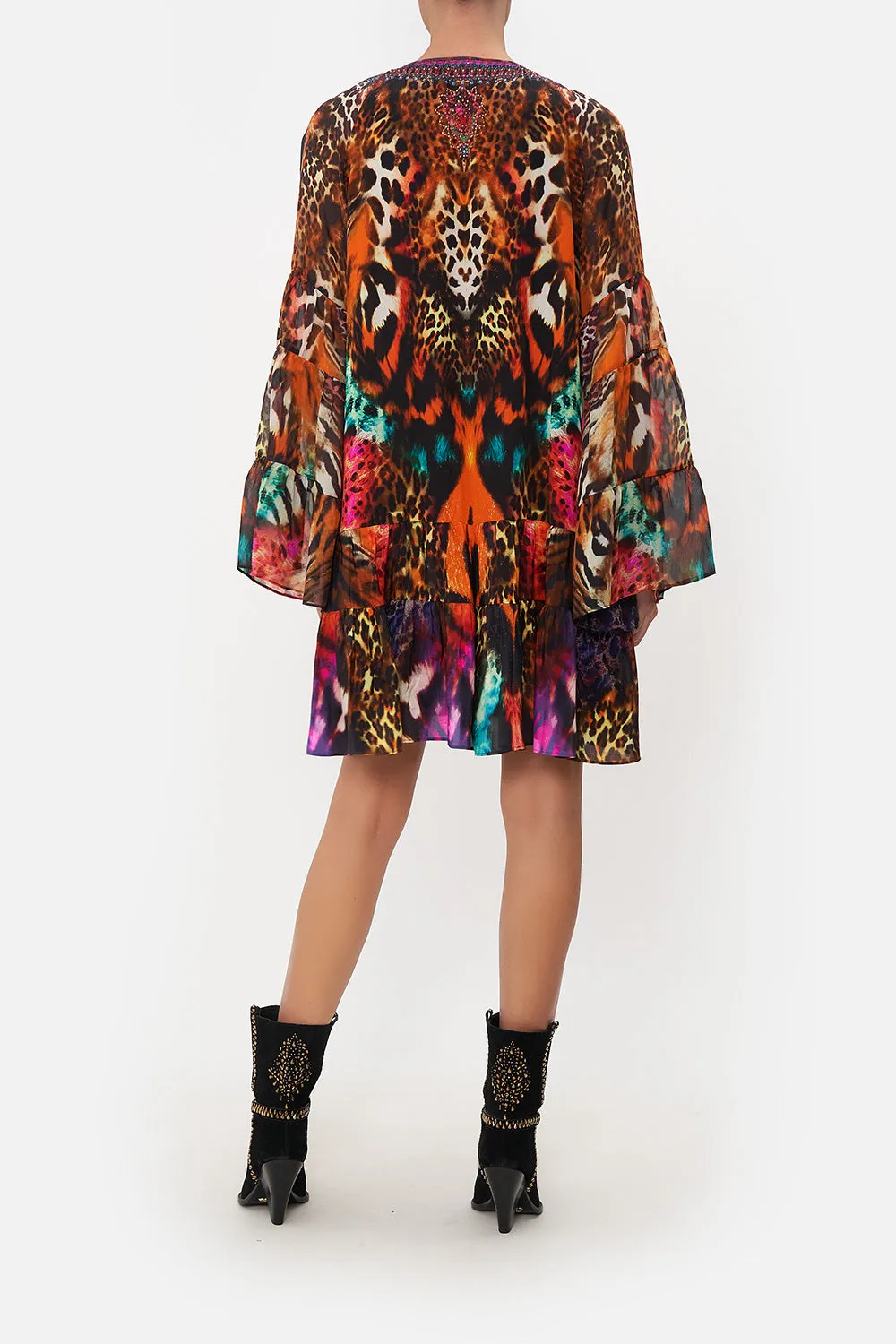 A-LINE GATHERED PANEL DRESS SURREALIST SUSPENSION