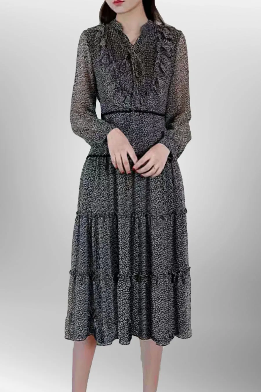 E1016 DRESS (GRN, BLK)