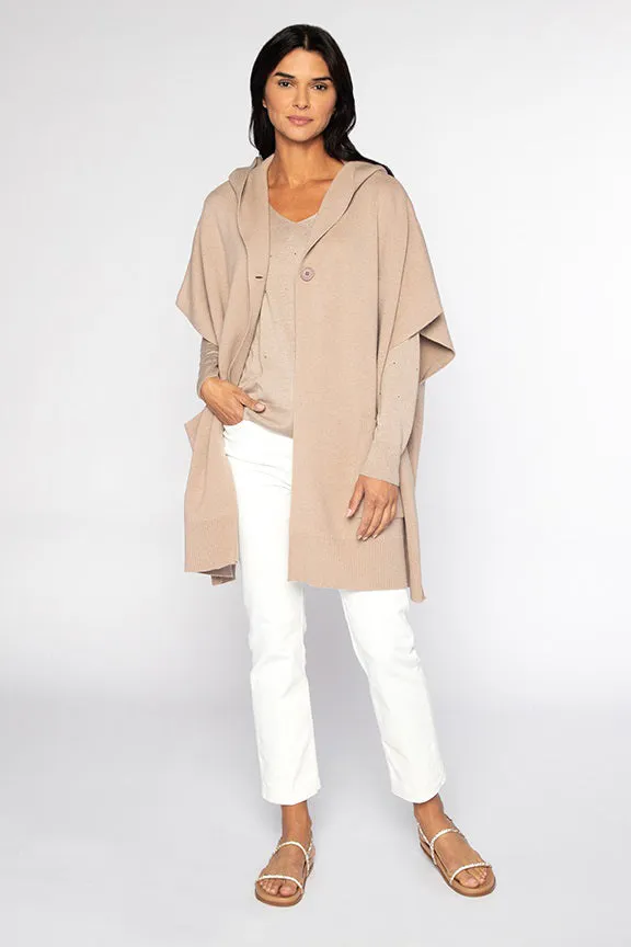 KINROSS CASHMERE - SLEEVELESS HOODED OVERSIZED CARDIGAN