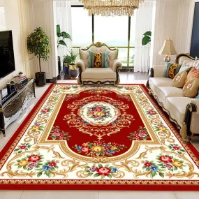 Luxury Royal Red Design Non-Slip  Rug Carpet