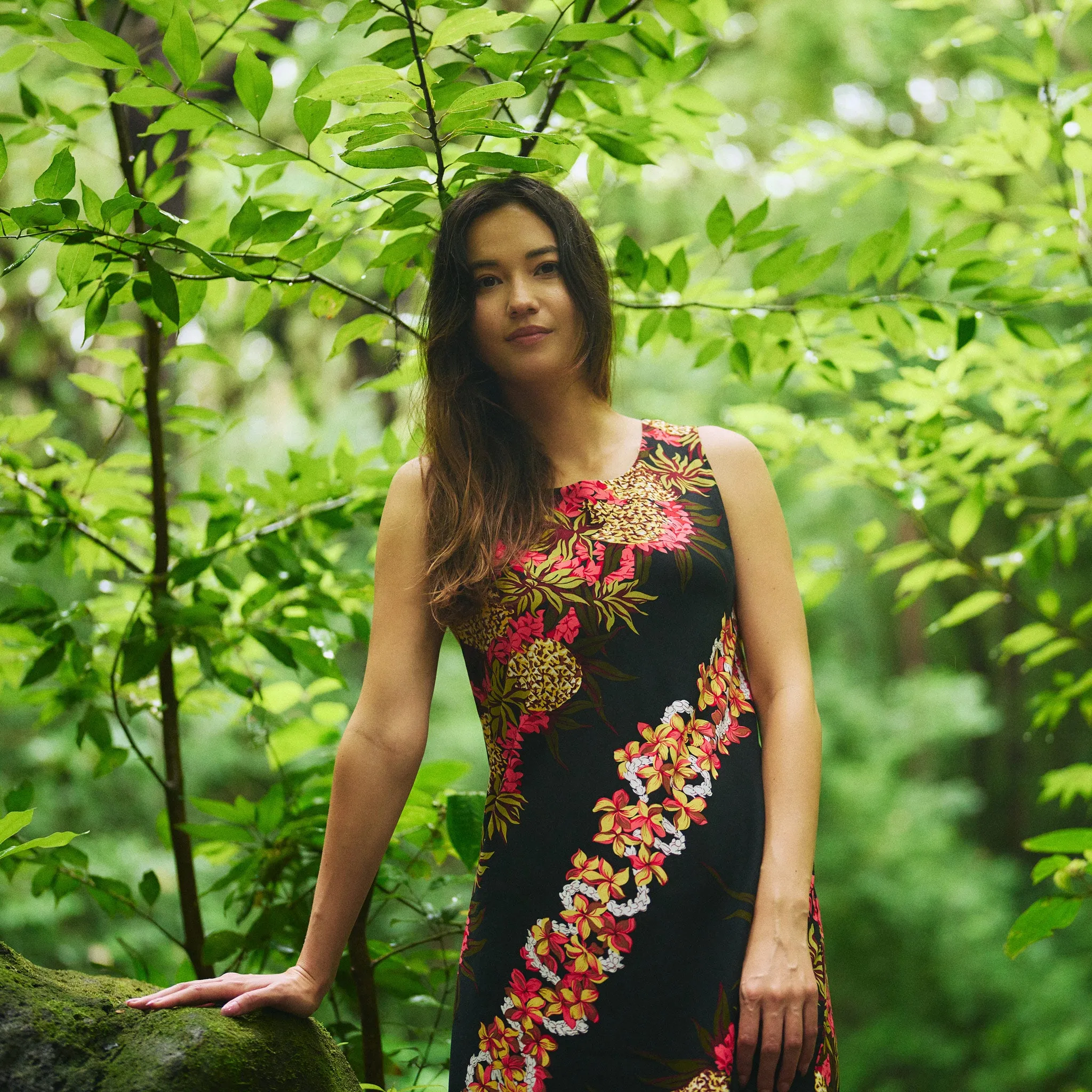 Pineapple Panel Short Sleeveless Dress