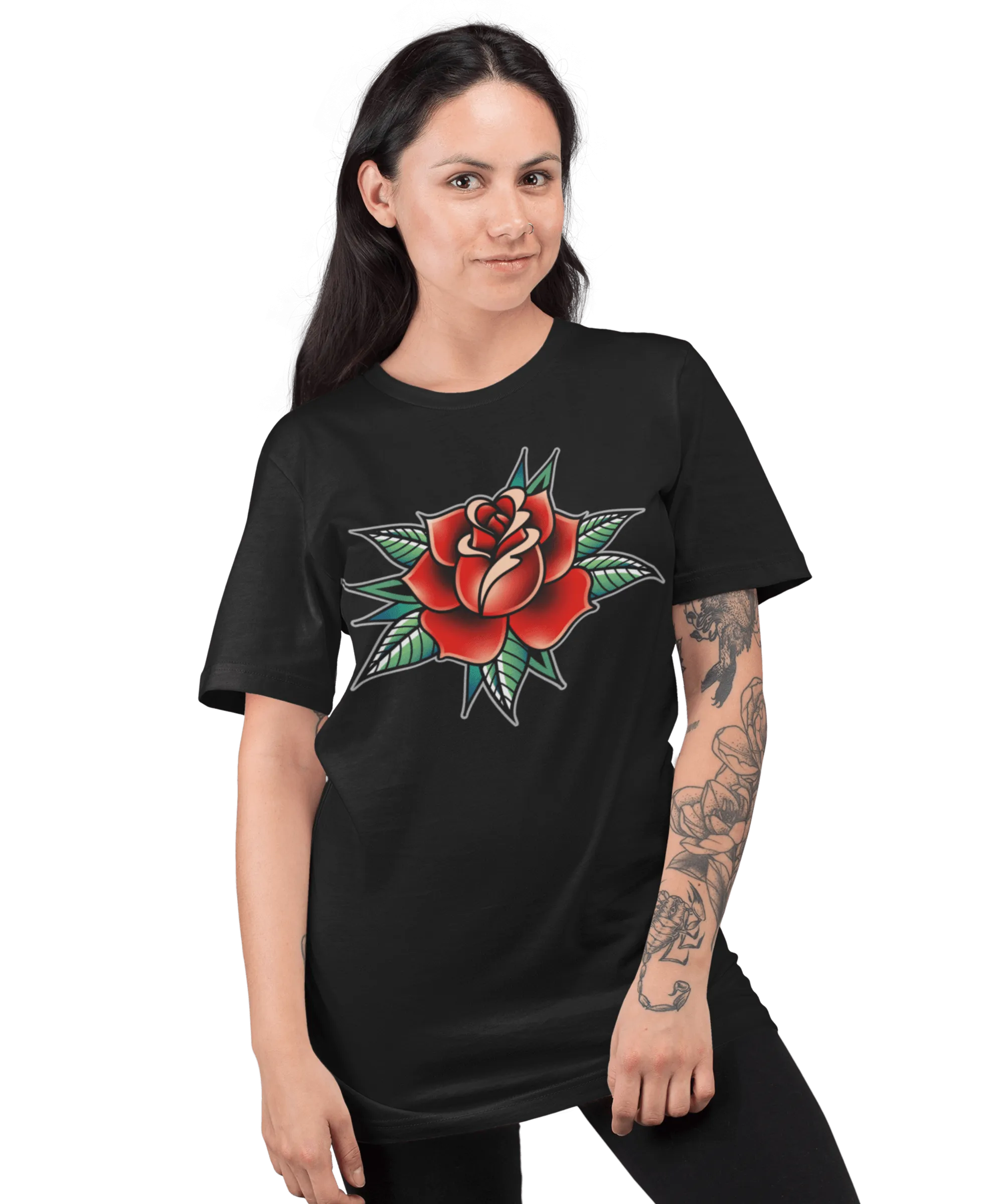 Rose Tattoo Design Adult T-Shirt
